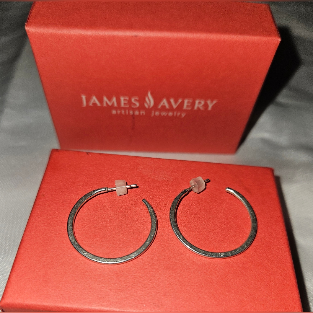 James Avery Classic Hammered Hoops Size Medium (1") Price Is Firm.